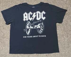 AC/DC For Those About To Rock T-Shirt Mens 3XL Black Classic Cannon Graphic